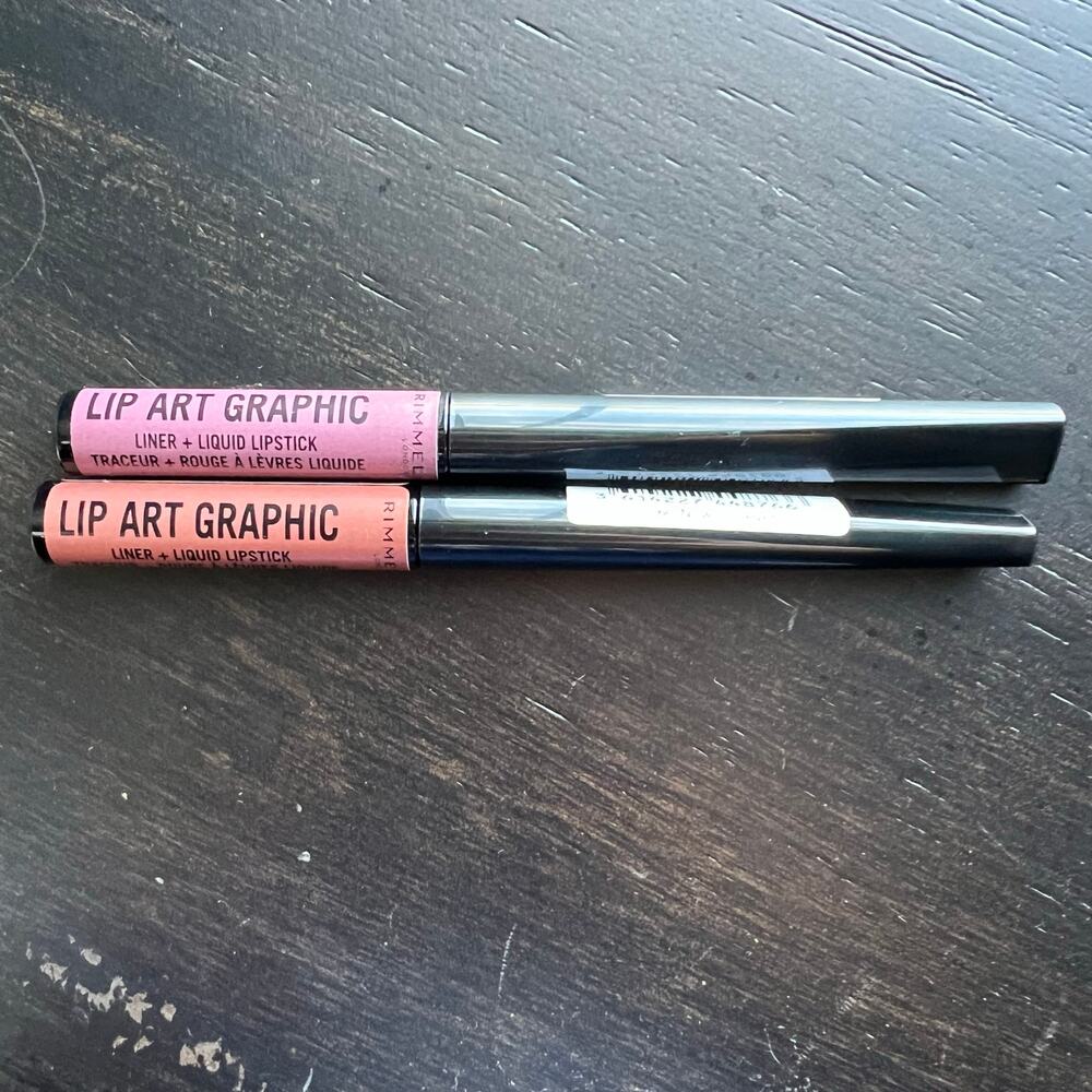 Rimmel Lip Art Graphic Liner + Liquid Lipstick 760 Now or Never and 220 Vandal